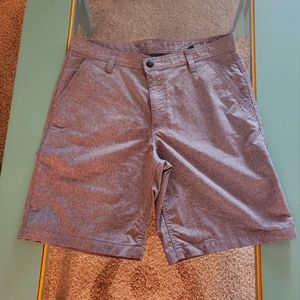 Mens snap front swosh material shorts